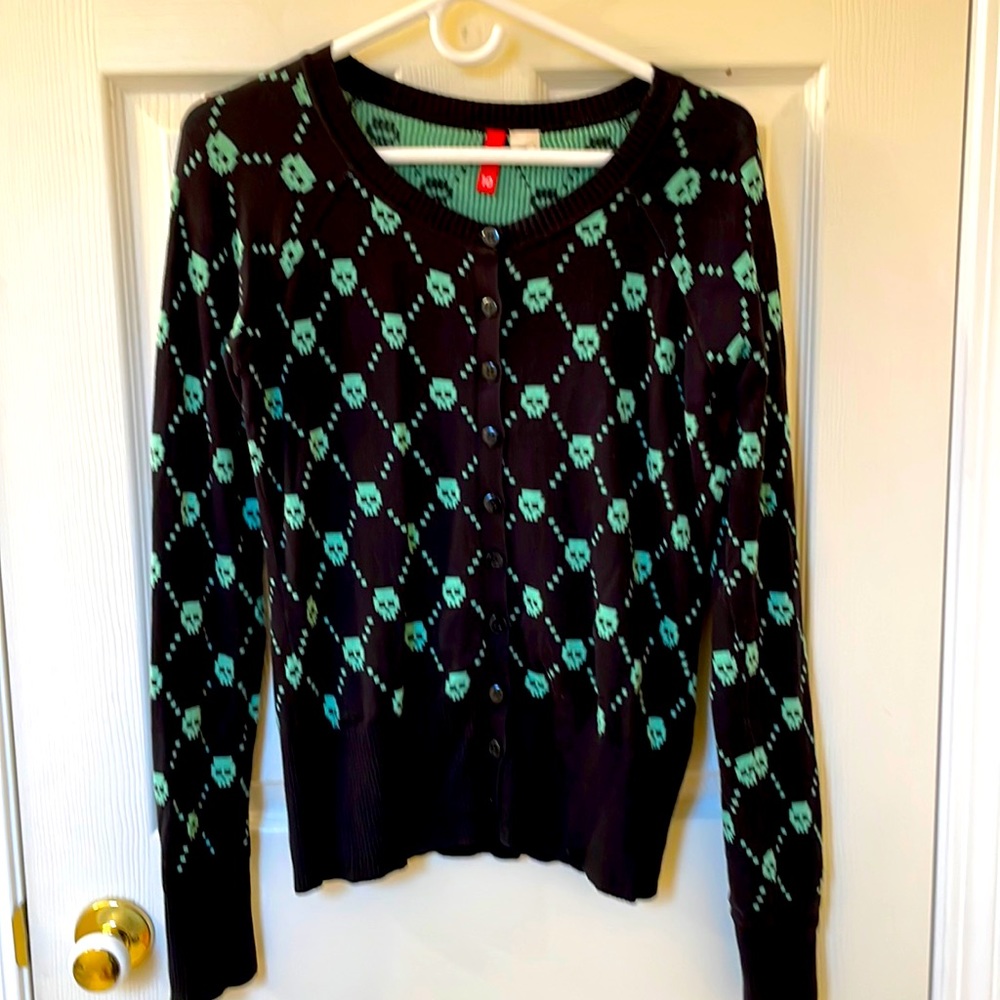 Vintage H&M Digital Skull Cardigan